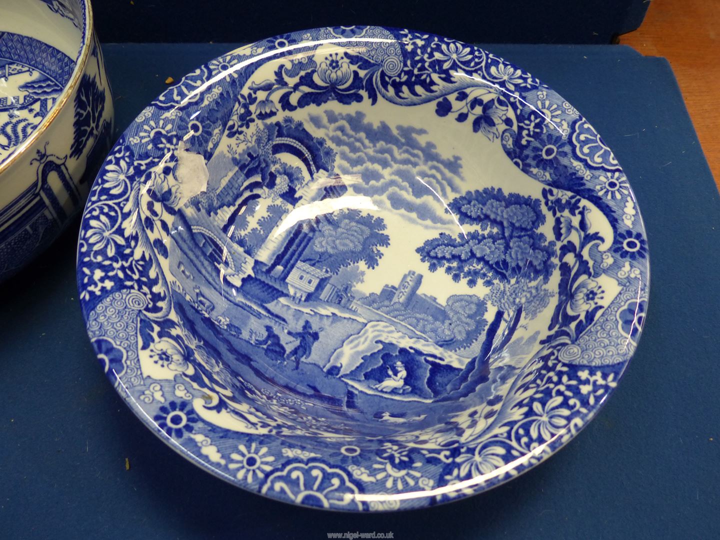 Three blue and white bowls to include; Copeland Spode Italian (a/f), - Image 5 of 9