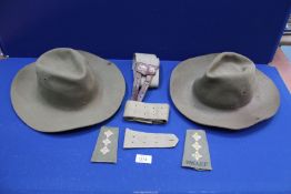 Two Army Bush hats, one stamped Failsworth Hats Ltd.