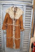 A Celtic Clothing Company long Sheepskin coat, size 16.