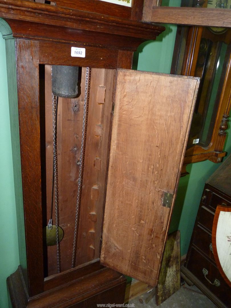 An Oak cased Longcase Clock by Carter, Salisbury, the 30 hour movement striking the hours on a bell, - Image 4 of 4