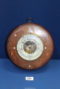 A circular Barometer by Dunscombe of Bristol, 10'' diameter (glass cracked).