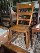 An unusual bar back solid seated Rocking Chair.