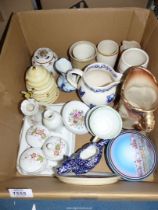 A quantity of china including; Burleigh 'Calico' creamer, Martin Homer Studio Pottery mug and plate,