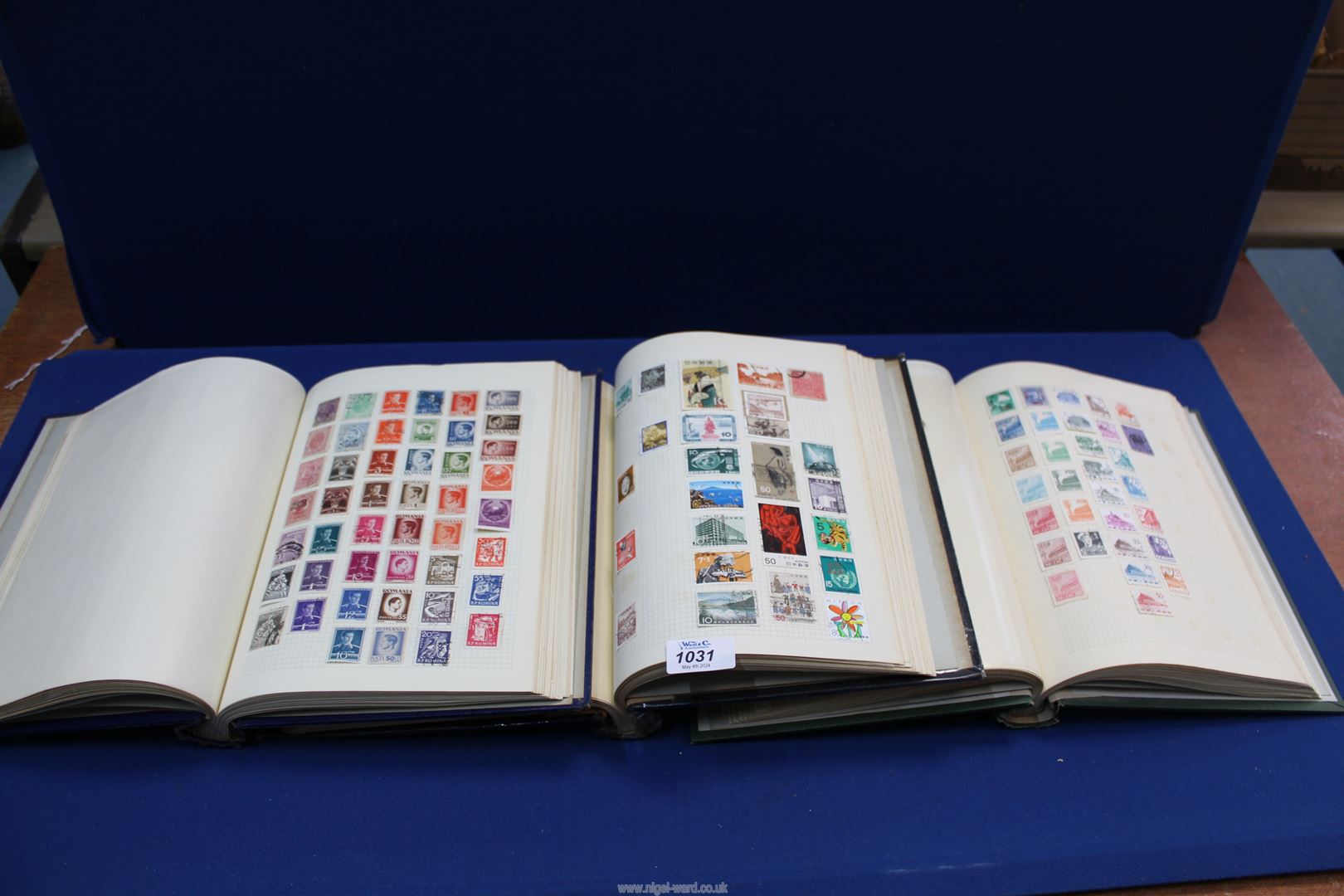 Three Eminmar Chelsea spring back Stamp Albums with extensive collections of World stamps,