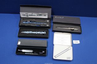 A cased Grip Spacetec pen,