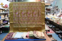 A quantity of silk and other fabrics including;