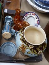 A small quantity of china to include; Dartmouth cockerel, vase with bird decoration,