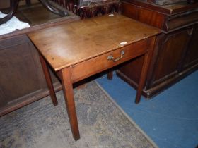 A Georgian Satinwood/Fruitwood side Table standing on chamfered square legs and having a frieze