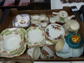 A quantity of china including; J & G Meakin, H & K Tunstall, Crown Ducal ware,