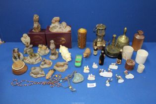 A quantity of miscellaneous including boxed resin animal figures,