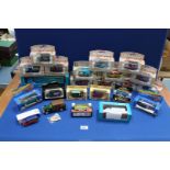 A quantity of collectors toy vehicles including; London scene, Shell collectibles,