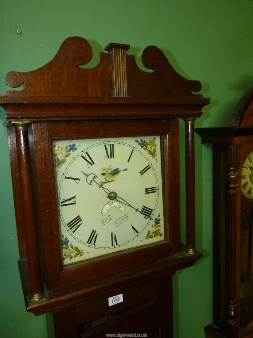 An Oak cased Longcase Clock by Carter, Salisbury, the 30 hour movement striking the hours on a bell, - Image 3 of 4