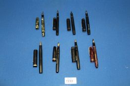 A quantity of fountain pens including; Waterman's, Conway Stewart, Platignum, Burnham,