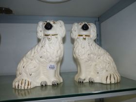 A pair of large Staffordshire Pottery Dogs, No.