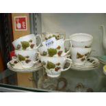 A quantity of Duchess bone china in autumn leaves pattern including; sandwich plate, milk jug,