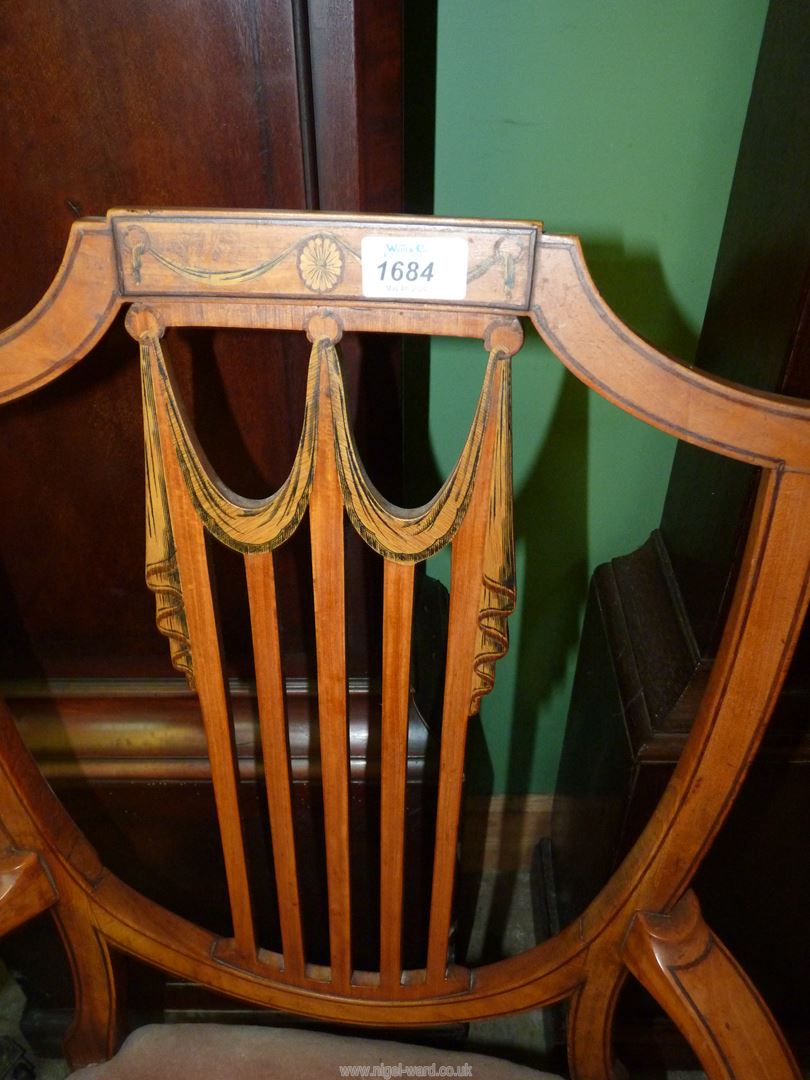 Two fine quality shield back Chairs, (one an armchair), - Image 5 of 5