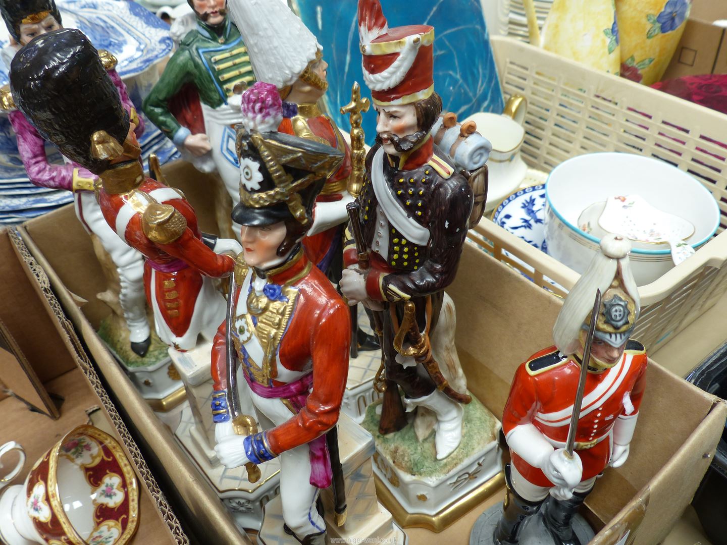 Six large and one small Military soldier figures including; Royal Doulton 'Lifeguard', - Image 3 of 3