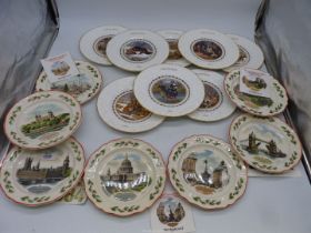 A quantity of Coalport and Wedgwood Christmas display plates.