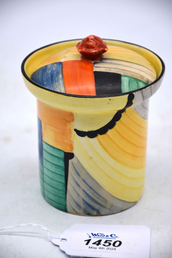 A hand painted Gray's Pottery jam pot designed by Susie Cooper. - Image 2 of 4