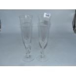 A pair of modern Faberge 'Kissing Doves' champagne flutes.