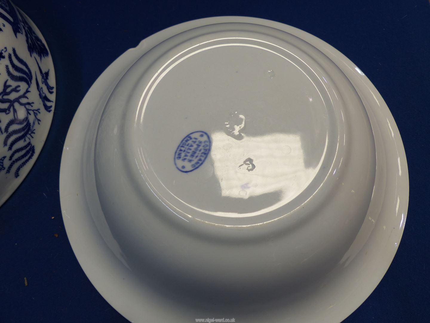 Three blue and white bowls to include; Copeland Spode Italian (a/f), - Image 7 of 9