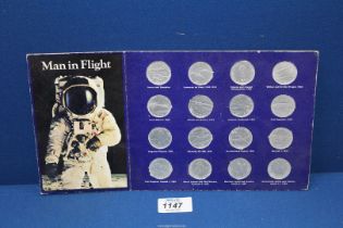 A set of 'Shell' collectors coins 'Man in Flight'.