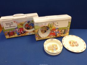 Two boxed sets of Crown Staffordshire 'Postman Pat' nursery ware,