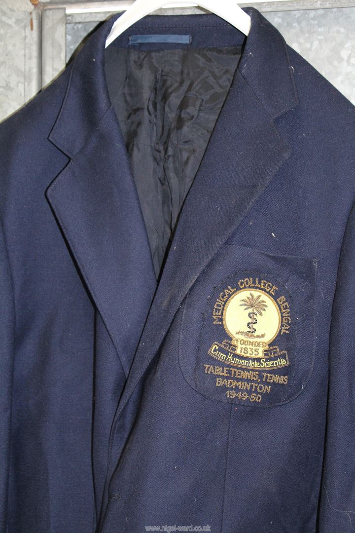A 'CP Leather Company' cropped Nubuck leather jacket (size M) and a Royal Essex Navy blazer with - Image 3 of 3