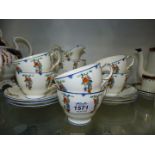 A George Jones & Sons Crescent part Teaset including; six cups & saucers, six tea plates,