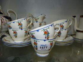 A George Jones & Sons Crescent part Teaset including; six cups & saucers, six tea plates,
