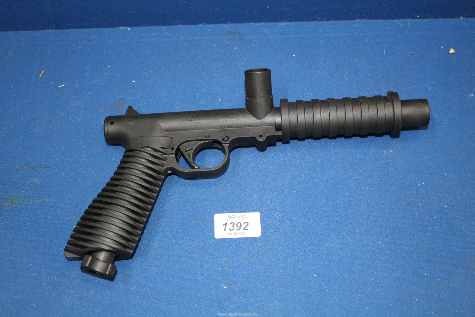 A "ZAP Paintball" high impact plastic bodied Paintball Pistol/Gun, 12 3/4'' long overall,
