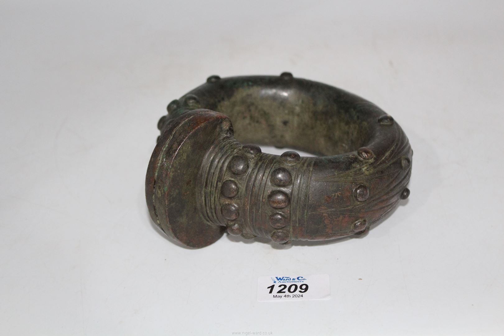 An unusually fine bronze African Omani slave ankle bracelet,