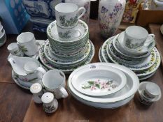 A Worcester "Herbs" tea and dinner service including dinner plates, bowls, two mugs, egg cups, etc.