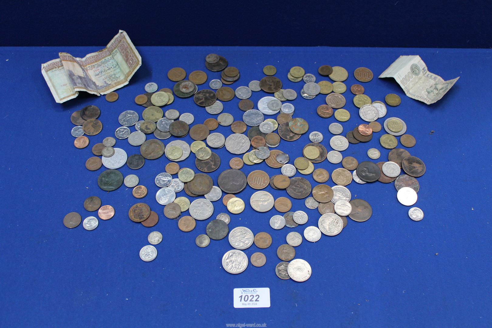 A quantity of pre-decimal and foreign coinage including; Cartwheel penny, silver 3d bits, Pesos,