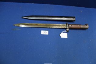 A Czech K98 Mauser Bayonet and scabbard. ****ALL WEAPONS MUST BE COLLECTED IN PERSON - NO POSTAGE.