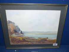 A framed and mounted water colour initialed S C lower right.