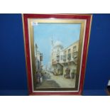 A framed Watercolour titled EL- Gamamiz Mosque-Cairo signed lower right E Weedon 16 1/4 " x 24".