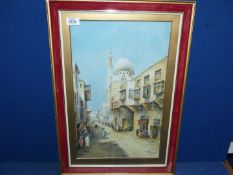 A framed Watercolour titled EL- Gamamiz Mosque-Cairo signed lower right E Weedon 16 1/4 " x 24".