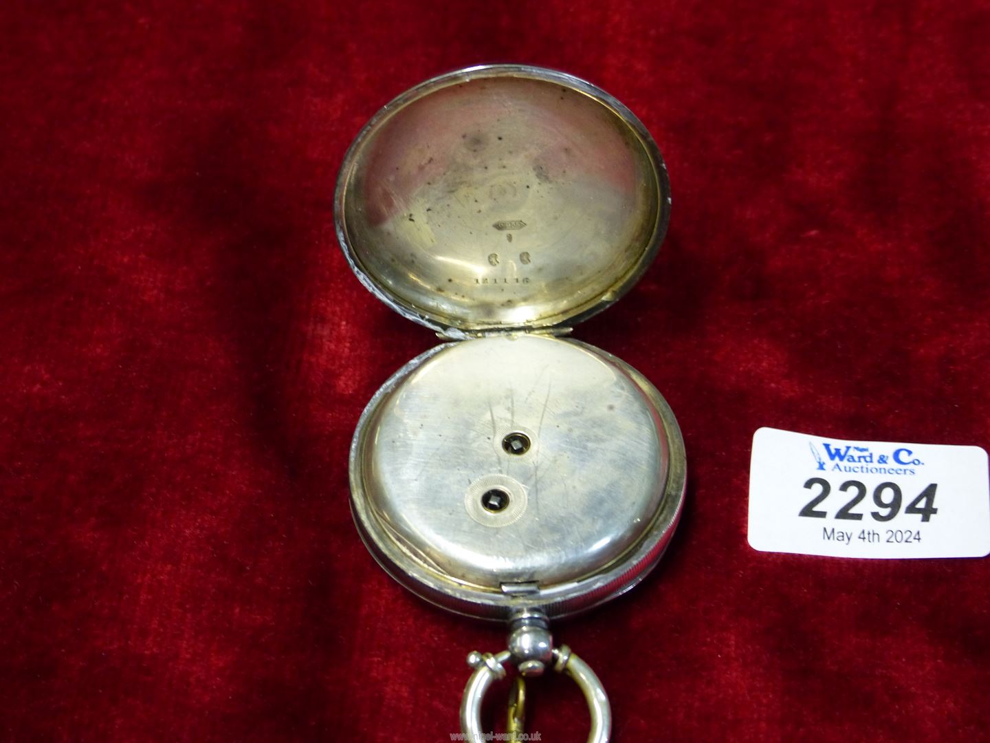 A Swiss silver cased Pocket Watch having inset seconds dial, with key. - Image 3 of 4
