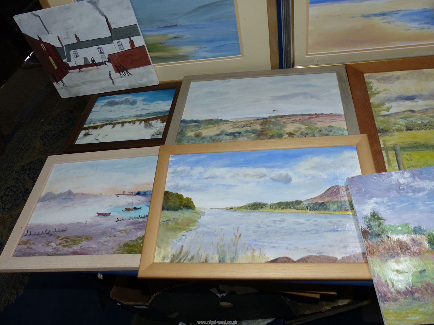 A quantity of Oils on board, Country and River Landscapes, to include River Exe, Seascapes, - Image 3 of 5