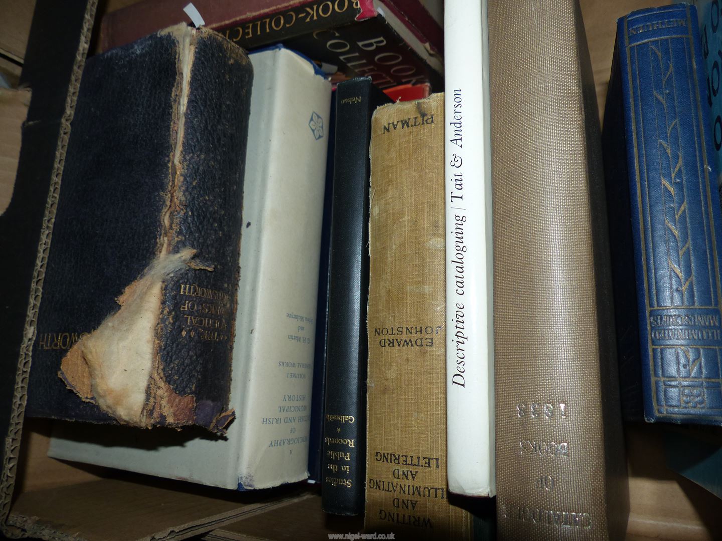 A box of books to include stamps, English historical documents, Book About Books, Basic Bookbinding, - Image 5 of 5