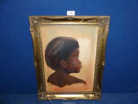 A ornate framed oil on board portrait of a young lady titled "Gladys".