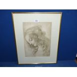 A framed and mounted Da Vinci Print 'Study of Mary Magdalene'.