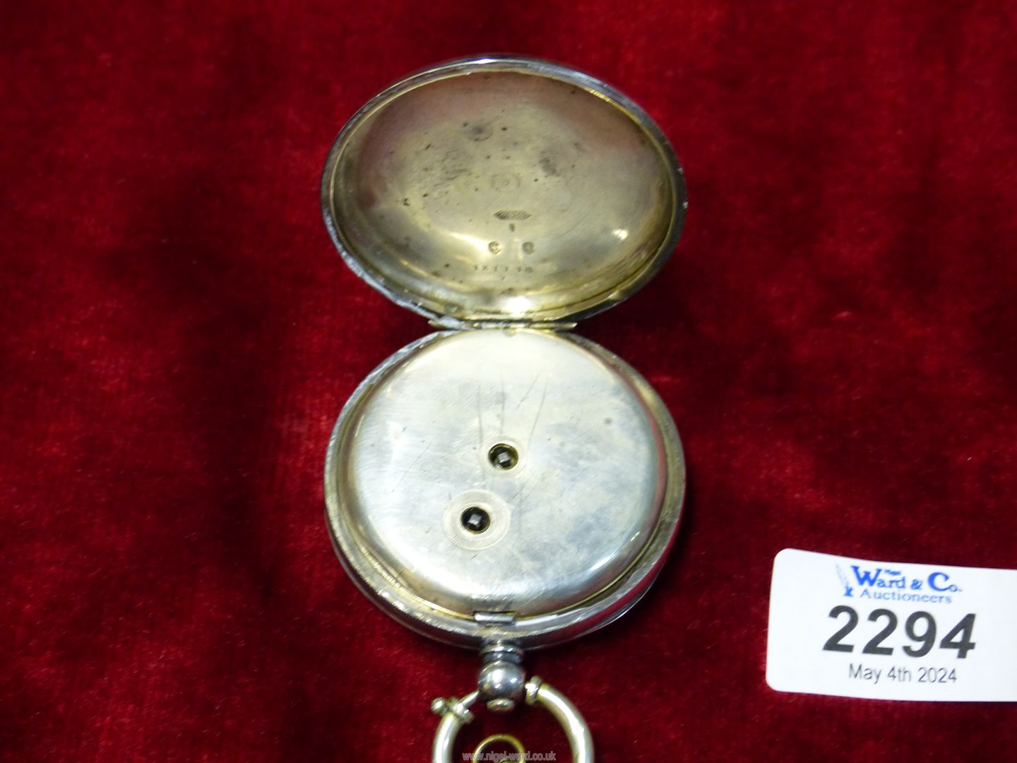 A Swiss silver cased Pocket Watch having inset seconds dial, with key. - Image 4 of 4