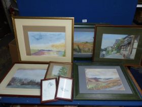 A quantity of Marion Willcocks Pastel paintings to include A Farm House with Chickens and a Cat in