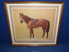 A framed 'Red Rum' Print signed lower right Neil Cawthorne and by trainer D. McCain.