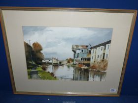 A large framed and mounted water colour. Signed lower left Brian C.