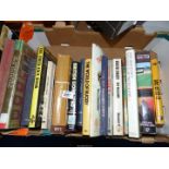 A quantity of hardback books to include Cricket, rugby, radio,