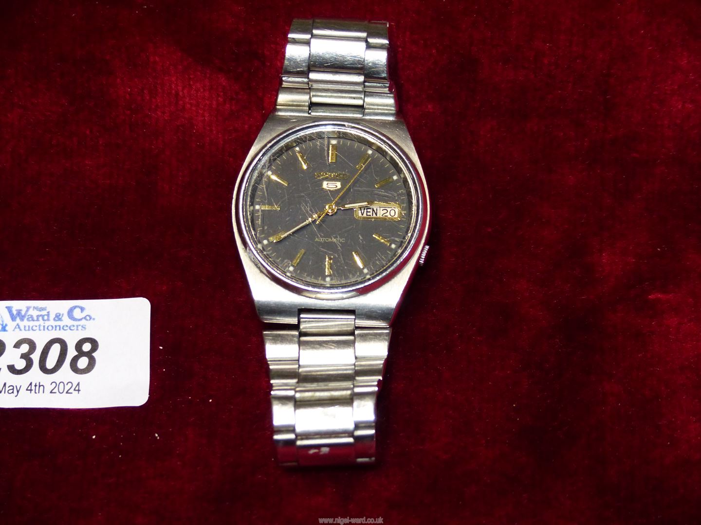 A gents Seiko "S" automatic Watch, showing day and time, - Image 4 of 4