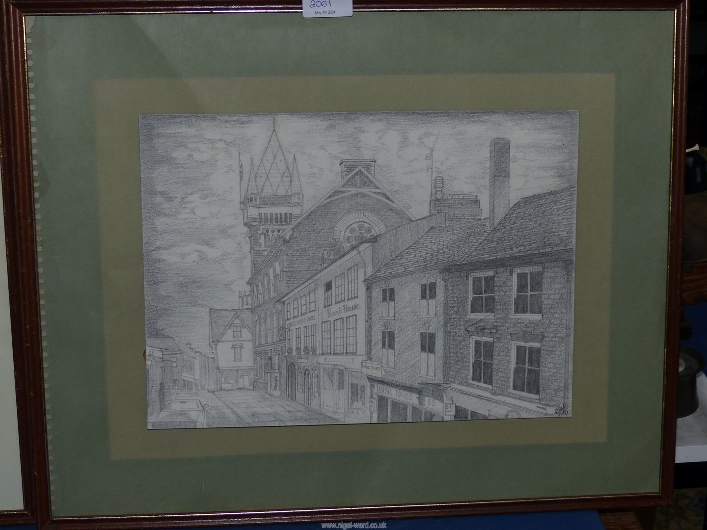 Two framed Pencil Sketches of Abergavenny, initialed lower right G.M. - Image 3 of 3